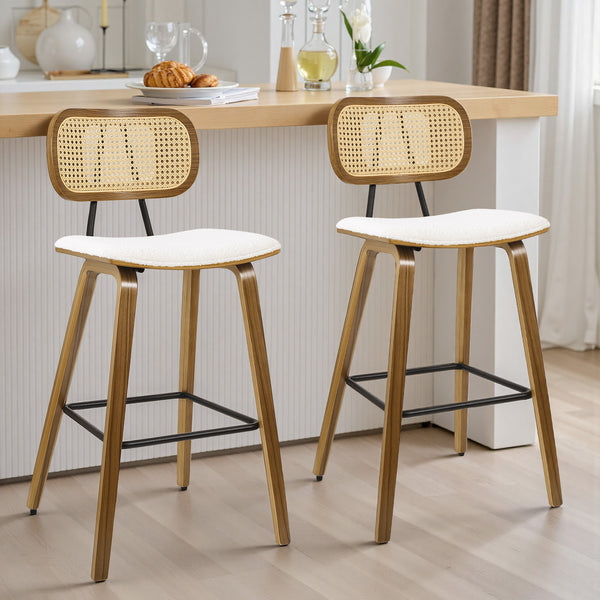 Dorsa Counter Stool in White Sacy Fabric