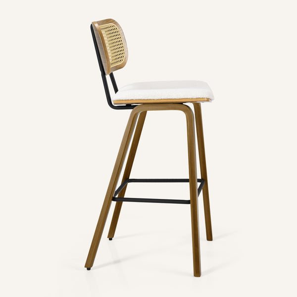 Dorsa Counter Stool in White Sacy Fabric