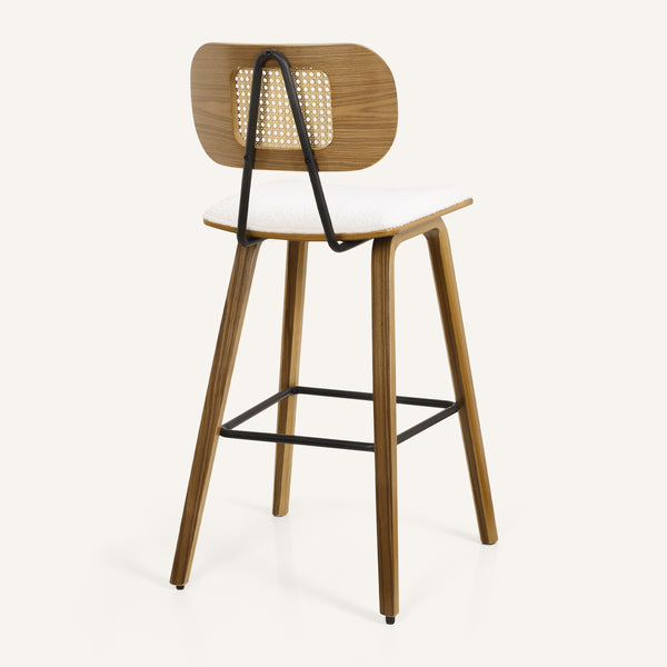 Dorsa Counter Stool in White Sacy Fabric