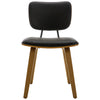 Dorsa Dining Chair in Black Hron Leather, Leather Backrest