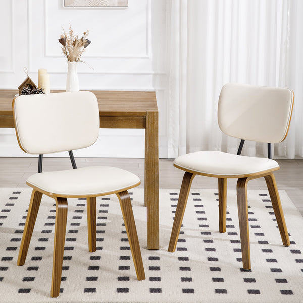 Dorsa Dining Chair in Cream Hron Leather, Leather Backrest
