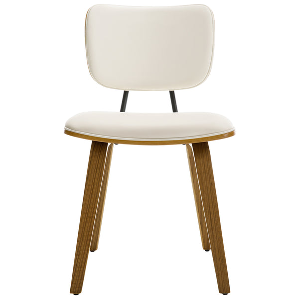 Dorsa Dining Chair in Cream Hron Leather, Leather Backrest