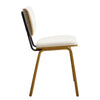 Dorsa Dining Chair in Cream Hron Leather, Leather Backrest