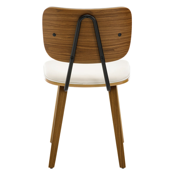 Dorsa Dining Chair in Cream Hron Leather, Leather Backrest