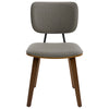 Dorsa Dining Chair in Gray Hans Leather, Leather Backrest