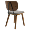 Dorsa Dining Chair in Gray Hans Leather, Leather Backrest