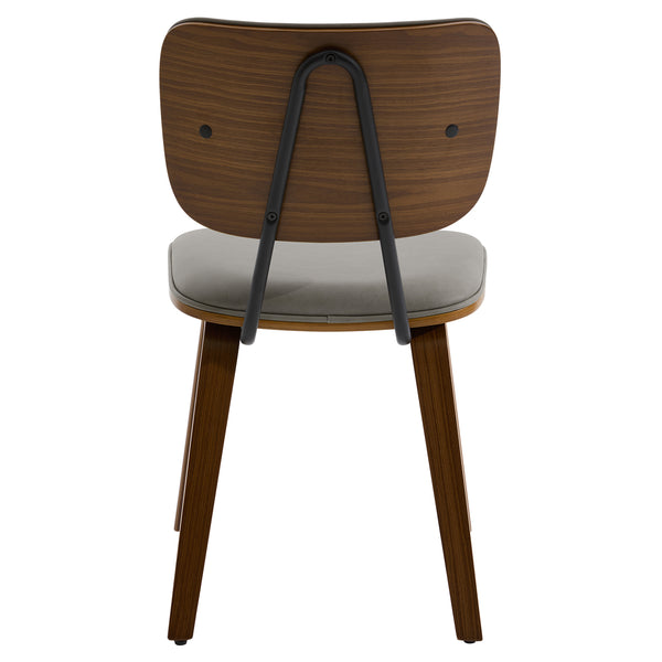 Dorsa Dining Chair in Gray Hans Leather, Leather Backrest