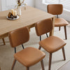 Dorsa Dining Chair in Mud Hans Leather, Leather Backrest