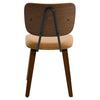 Dorsa Dining Chair in Mud Hans Leather, Leather Backrest