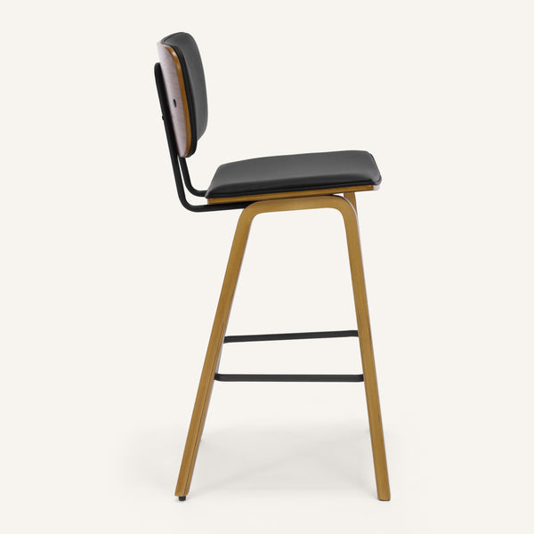 Dorsa II bar stool, Black Hron Leather