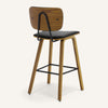 Dorsa II bar stool, Black Hron Leather