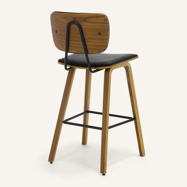 Dorsa II bar stool, Black Hron Leather