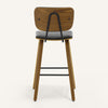Dorsa II bar stool, Black Hron Leather