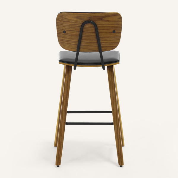 Dorsa II bar stool, Black Hron Leather