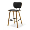 Dorsa II bar stool, Black Hron Leather