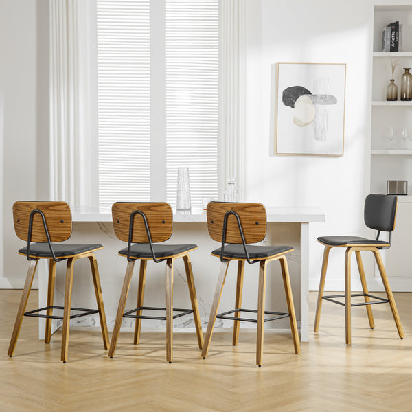 Dorsa II bar stool, Black Hron Leather