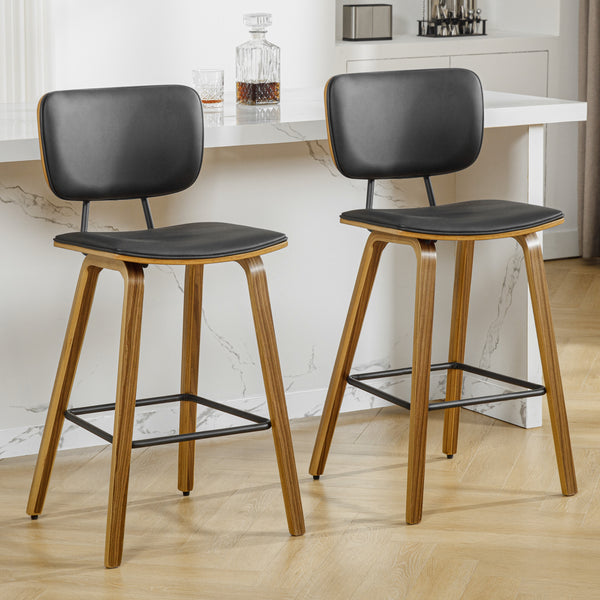 Dorsa II bar stool, Black Hron Leather