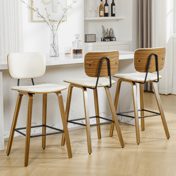 Dorsa II bar stool, Cream Hron Leather