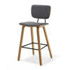 Dorsa II bar stool, Gray Hron Leather