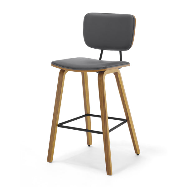 Dorsa II bar stool, Gray Hron Leather