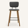 Dorsa II bar stool, Gray Hron Leather