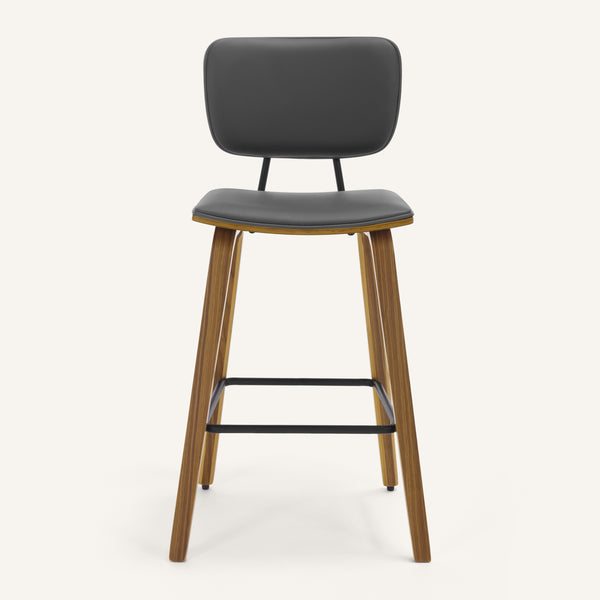 Dorsa II bar stool, Gray Hron Leather