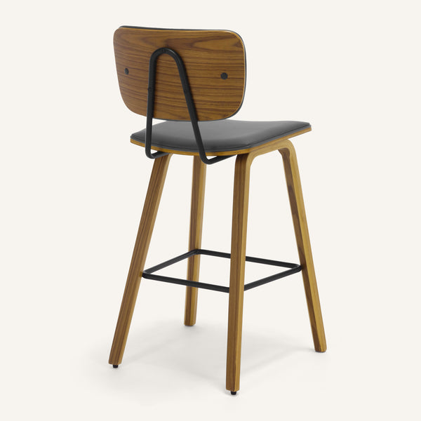 Dorsa II bar stool, Gray Hron Leather