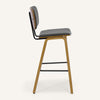 Dorsa II bar stool, Gray Hron Leather