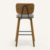 Dorsa II bar stool, Gray Hron Leather