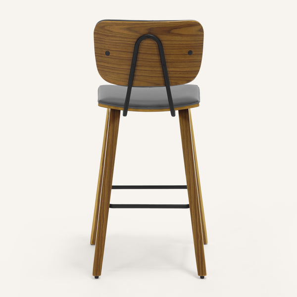 Dorsa II bar stool, Gray Hron Leather