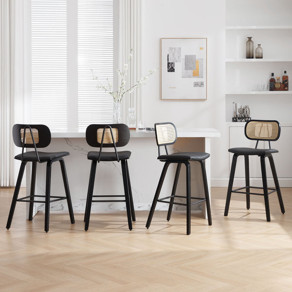 Dorsa III counter stool in Black Hron Leather