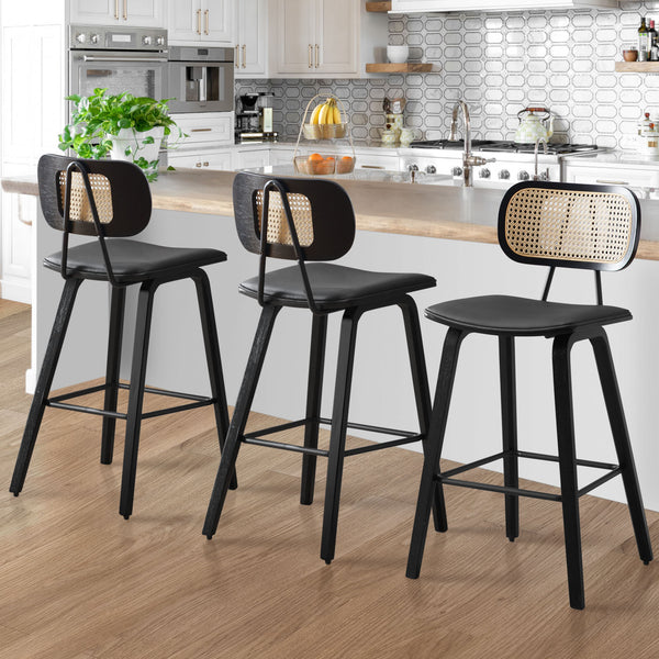 Dorsa III counter stool in Black Hron Leather