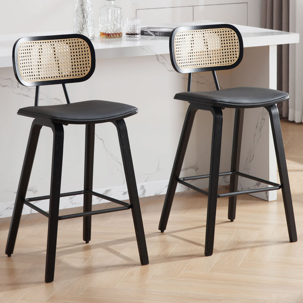 Dorsa III counter stool in Black Hron Leather