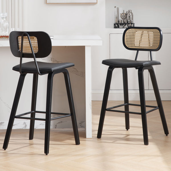 Dorsa III counter stool in Black Hron Leather