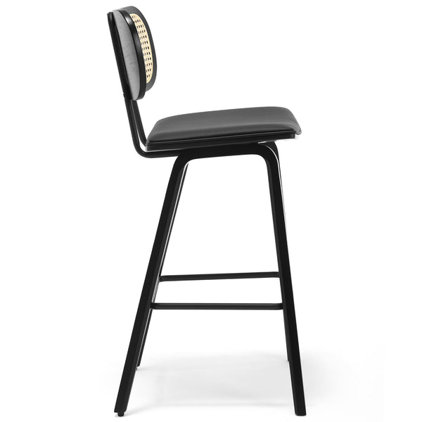 Dorsa III counter stool in Black Hron Leather