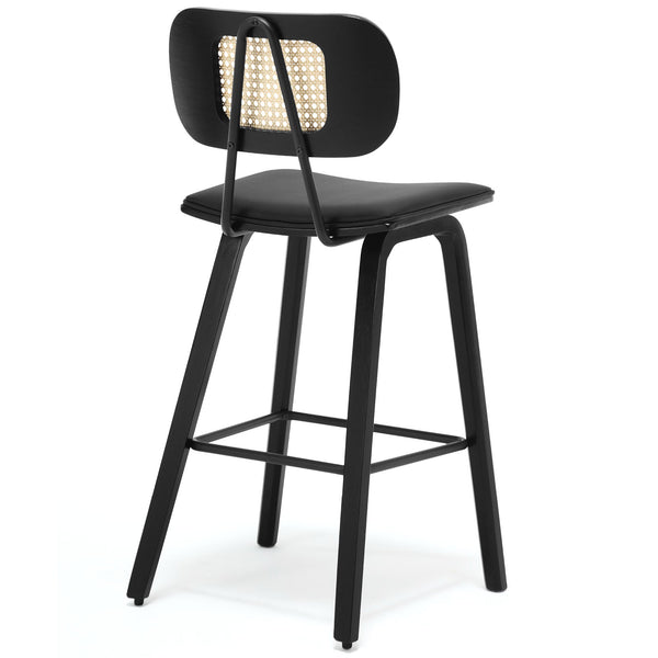 Dorsa III counter stool in Black Hron Leather