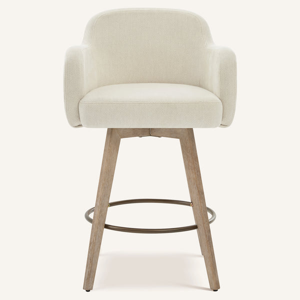 Duzaly Counter Stool in Beige Fiano Fabric