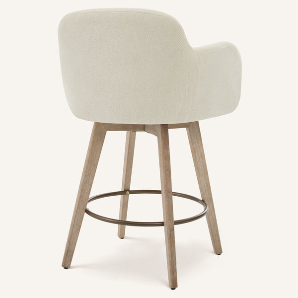 Duzaly Counter Stool in Beige Fiano Fabric