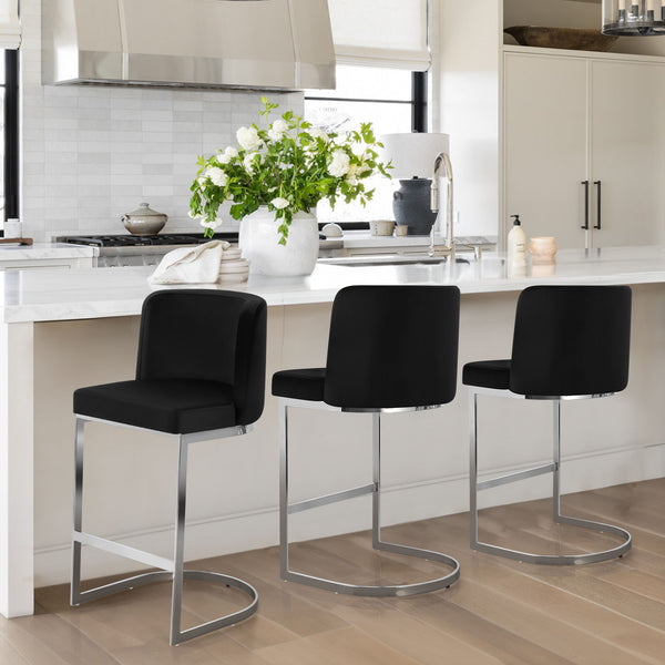Embrapa bar stool, Black Azal Velvet