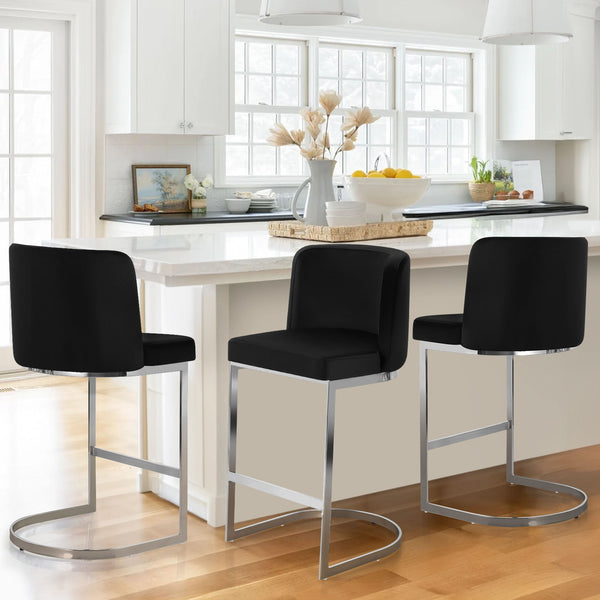 Embrapa bar stool, Black Azal Velvet