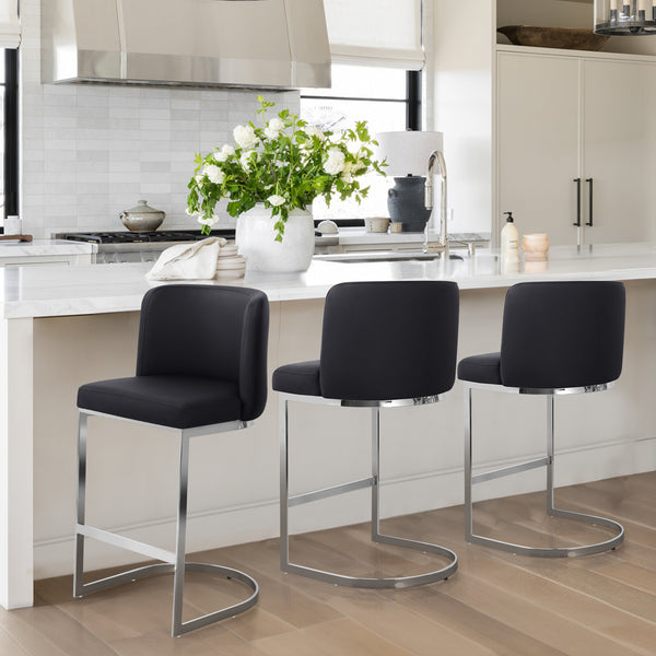 Embrapa bar stool, Black Hron Leather