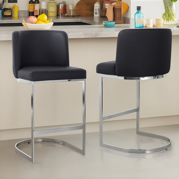 Embrapa bar stool, Black Hron Leather