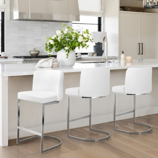 Embrapa bar stool, Cream Hron Leather