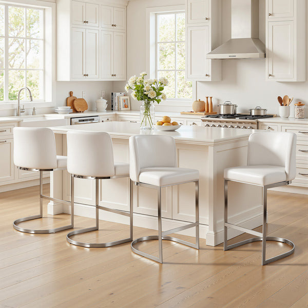 Embrapa bar stool, Cream Hron Leather
