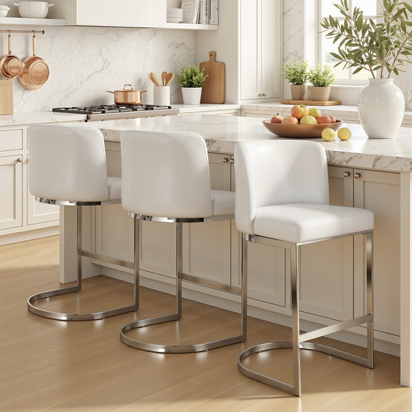 Embrapa bar stool, Cream Hron Leather
