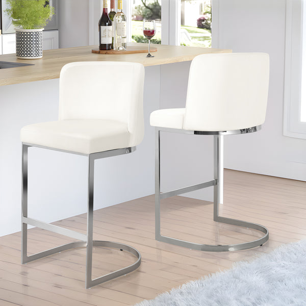 Embrapa bar stool, White Azal Velvet