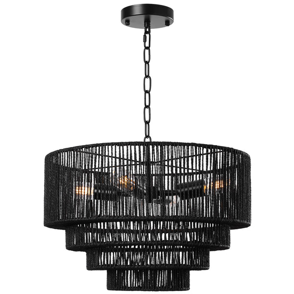 Furmint chandelier light, Black
