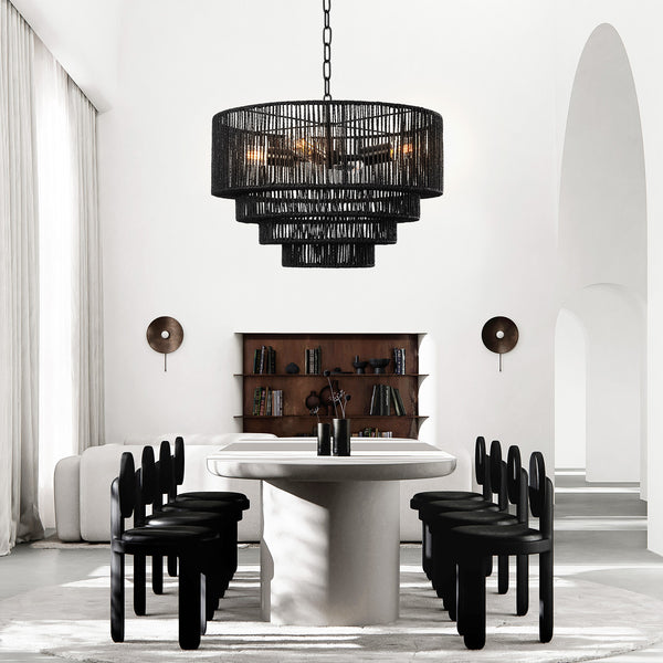 Furmint chandelier light, Black