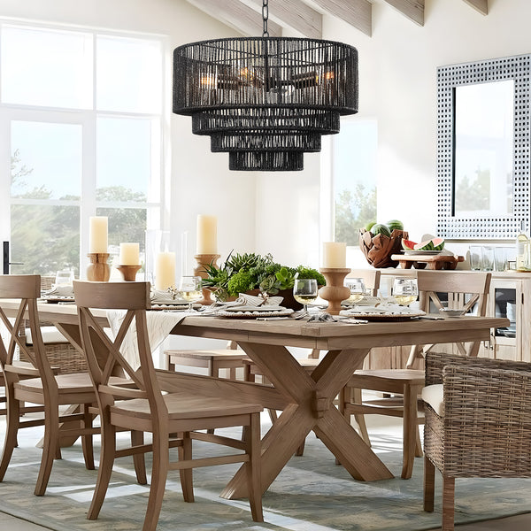 Furmint chandelier light, Black