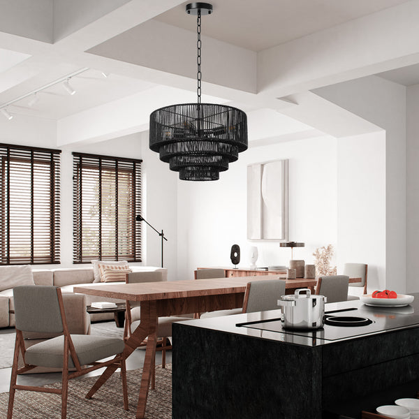 Furmint chandelier light, Black